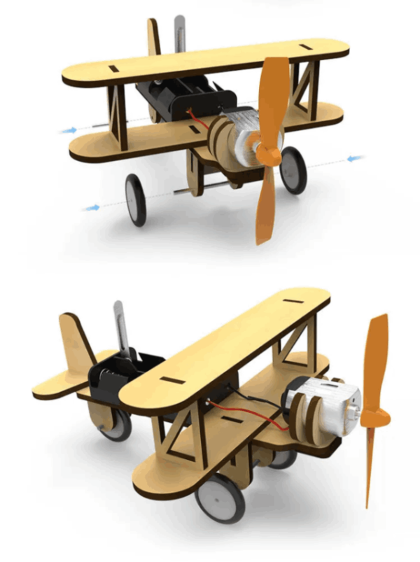 Electric-Motor-Biplane-Glider-Assembly-Model-DIY-Kit