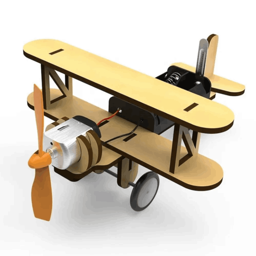 Electric-Motor-Biplane-Glider-Assembly-Model-DIY-Kit-