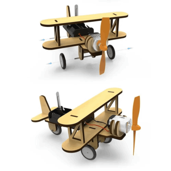 Electric-Motor-Biplane-Glider-Assembly-Model-DIY-Kit