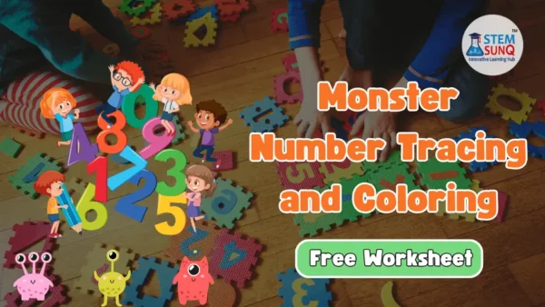 Monster Number Tracing and Coloring free worksheet download