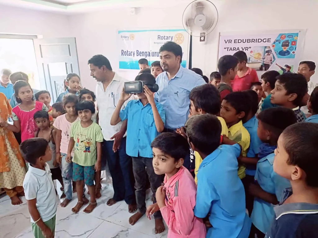 school childrens using vr