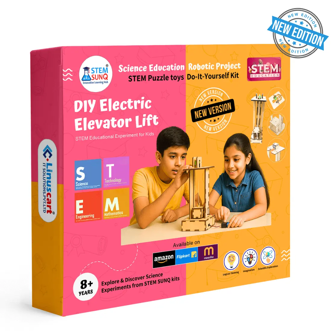 DIY Wooden electric elevator STEM activity kit for kids