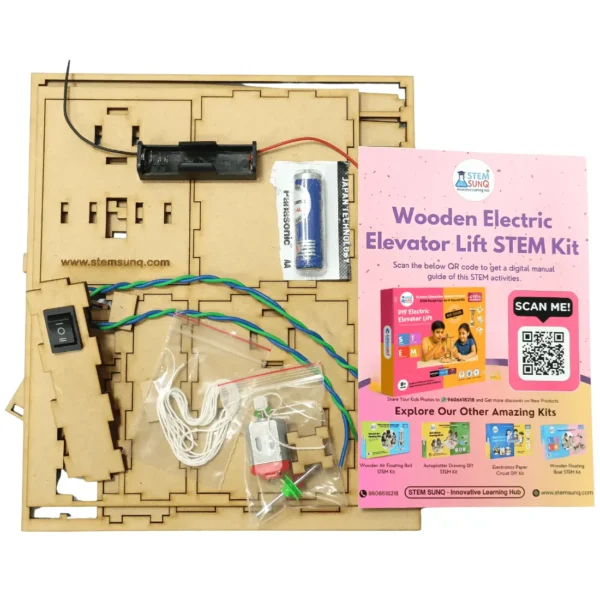 DIY Wooden electric elevator STEM activity kit for kids