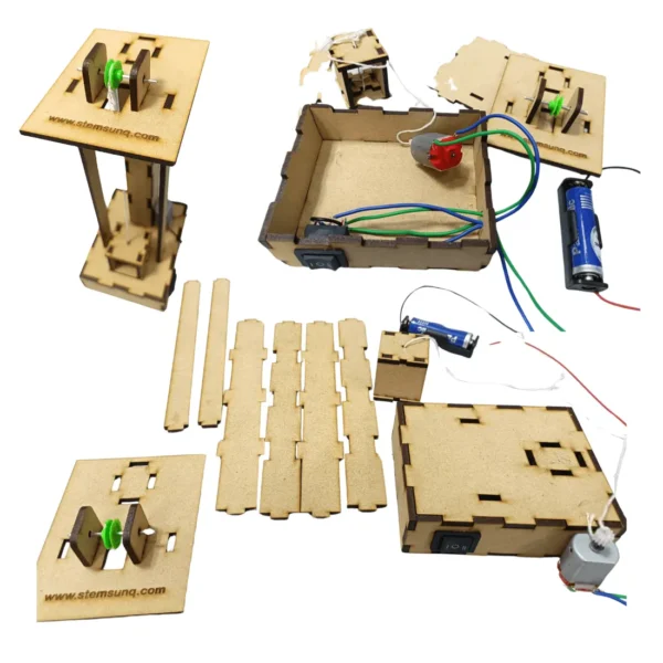 DIY Wooden electric elevator STEM activity kit for kids