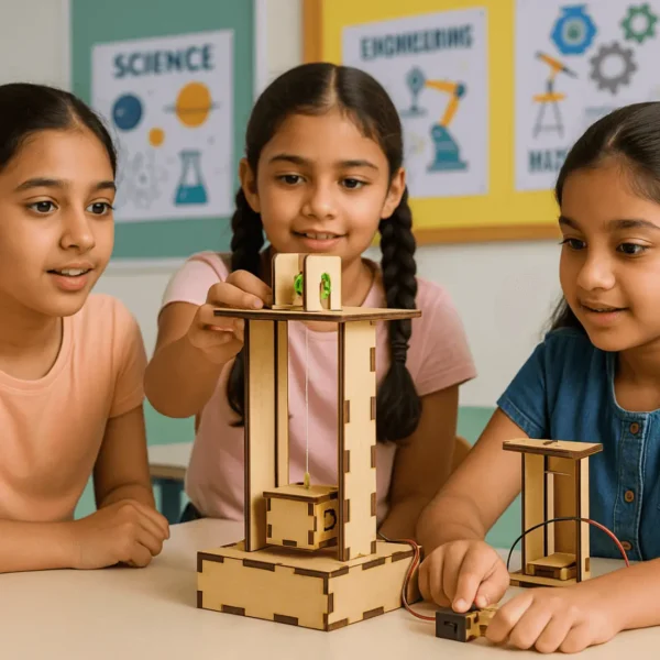 DIY Wooden electric elevator STEM activity kit for kids