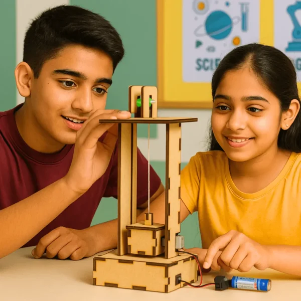 DIY Wooden electric elevator STEM activity kit for kids