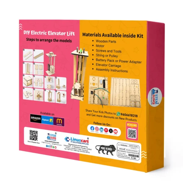 DIY Wooden electric elevator STEM activity kit for kids