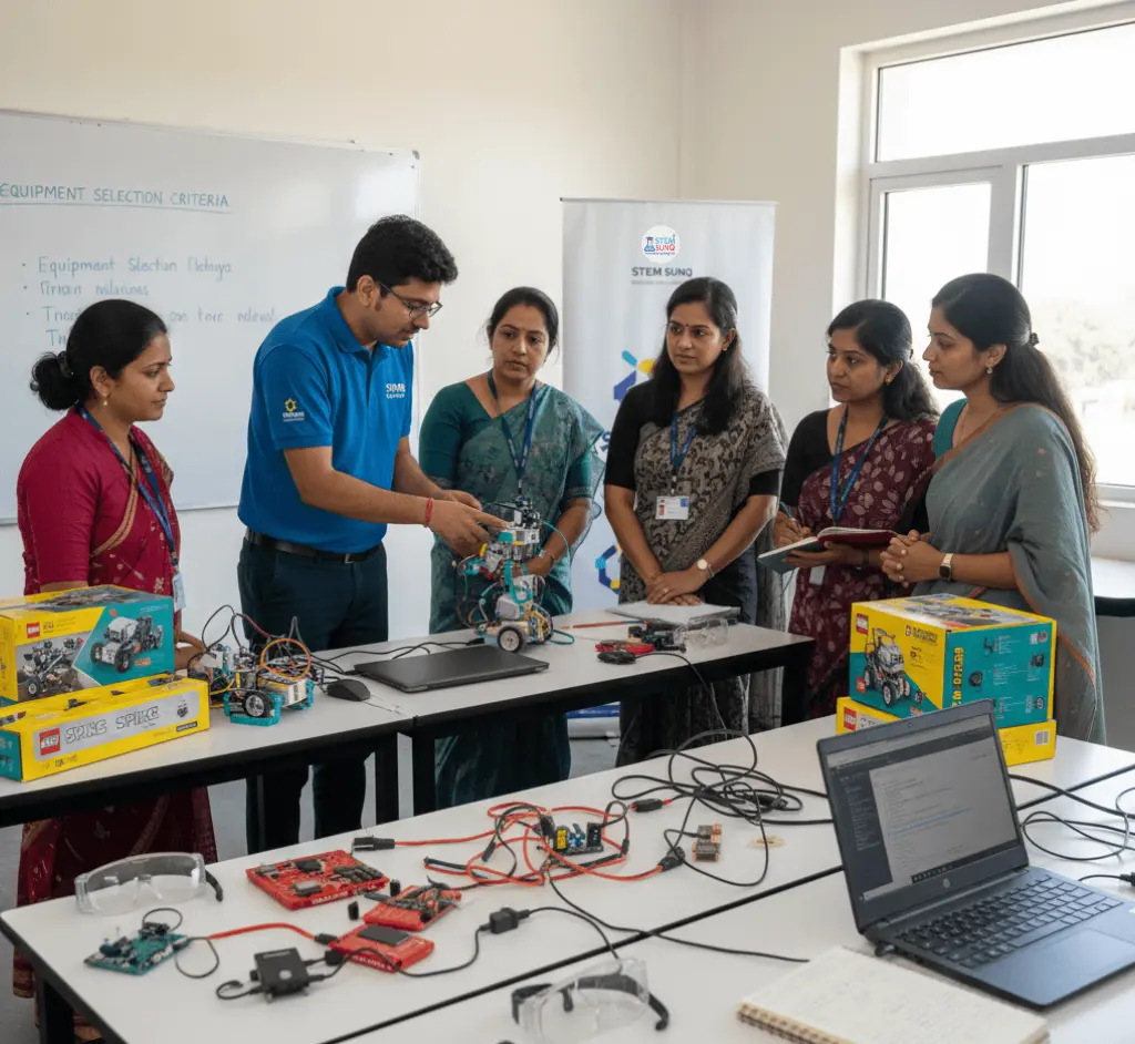 Choose-the-Right-Equipment-Tools.-robotics-expert-teaching-to-teacher-about-robotics-equipments-tools-components