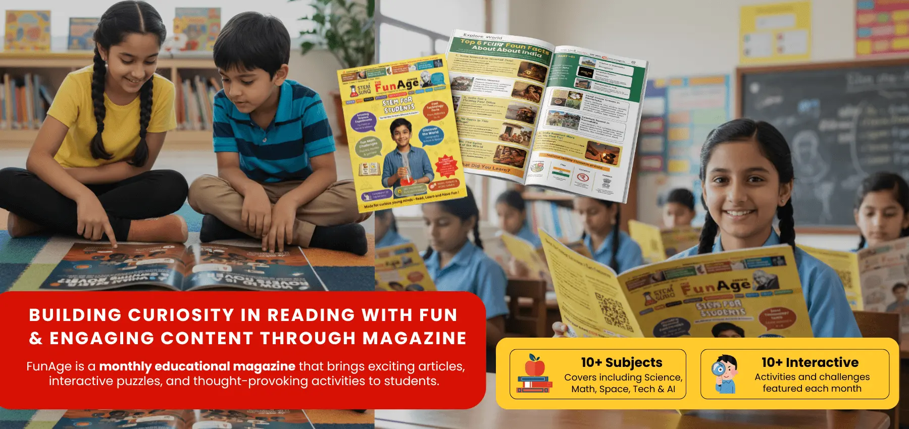 STEMSUNQ Updated Website Slider about FunAge Educational Monthly Magazine for Students